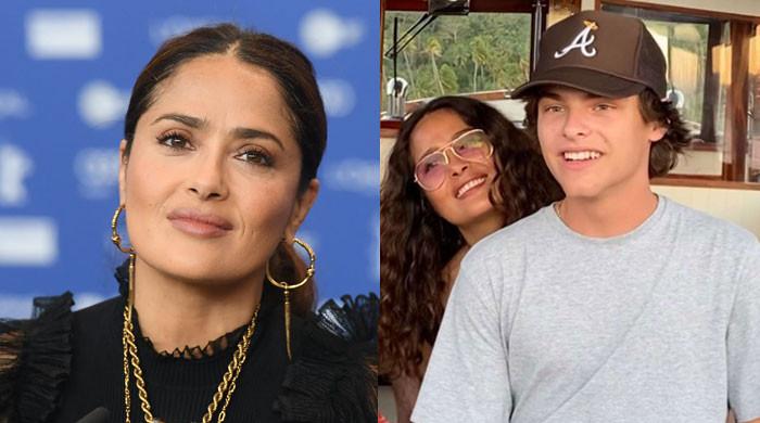 Selma Hayek celebrates stepson Augustin’s special day